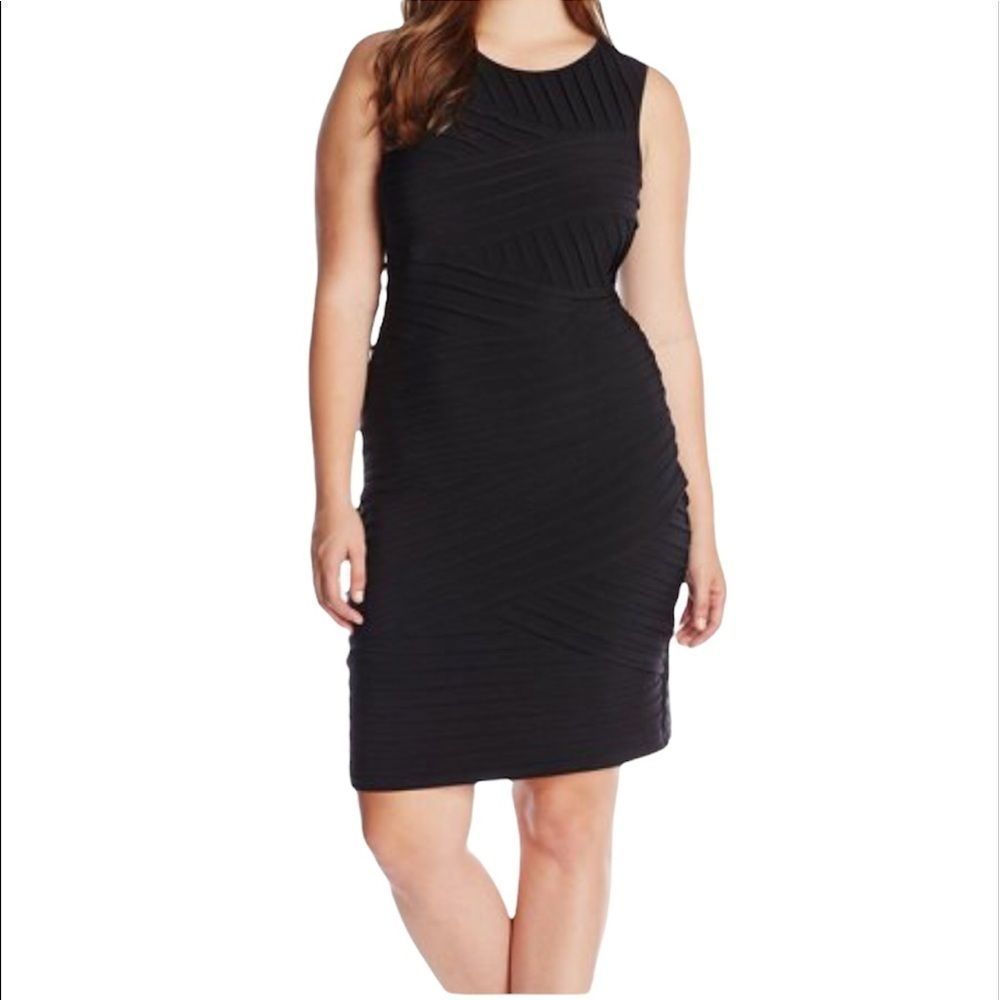 CALVIN KLEIN Plus Size Sleeveless Bandage Sheath black size 22W wedding guest